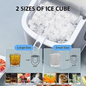 Antarctic Star Countertop Ice Maker Portable Ice Machine, Basket Handle,Self-Cleaning, 26Lbs/24H, 9 Ice Cubes Ready in 6 Mins, S/L ice, for Home Kitchen Bar Party (Gray)