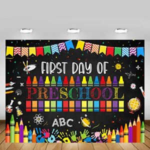 MEHOFOND 7x5ft Back to Preschool Backdrop for Kids Children Teachers and Students Classroom Party Decorations Supplies First Day of Preschool Kindergarten Photography Background Photo Studio Props