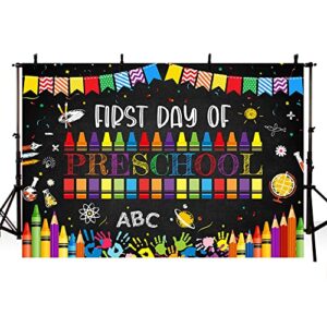 MEHOFOND 7x5ft Back to Preschool Backdrop for Kids Children Teachers and Students Classroom Party Decorations Supplies First Day of Preschool Kindergarten Photography Background Photo Studio Props