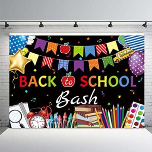 mehofond 7x5ft back to school bash backdrop chalkboard first day of preschool kindergarten banner colorful pencil books welcome to kindergarten photography background photo studio props