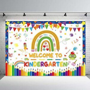 mehofond 7x5ft welcome to kindergarten backdrop pencil rainbow back to school bash banner classroom party decorations homecoming children photography background prop gift