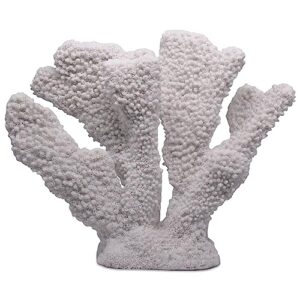 afadorable white coral reef beach decor resin coral home decorations for living room shelf table, faux coral sculpture for beach party wedding coastal decor
