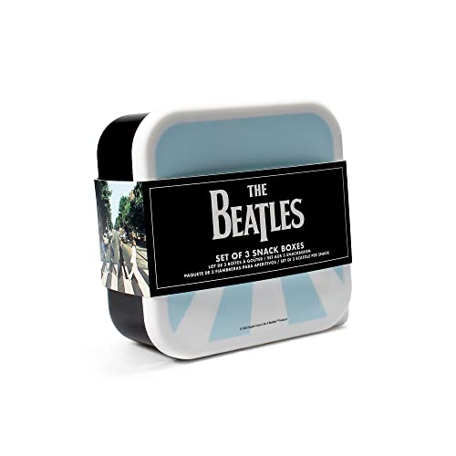Half Moon Bay The Beatles Snack Box | Set of 3 Plastic Food Containers with Lids | Lunchbox Adult & Kids Bento Lunch Box | Retro Food Storage Containers | Kids Snack Boxes & Sandwich Box | Abbey Road