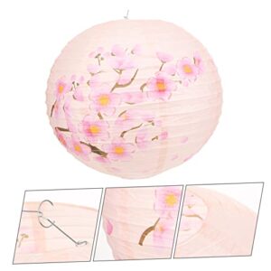 BESTOYARD Sushi Lantern Lamps 3pcs Japanese Paper Lanterns Small Lantern Cherry Blossoms Iron Japanese Paper Lanterns Decorative Flower Lantern