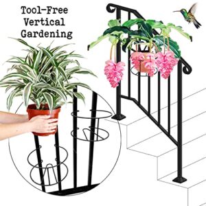 Vertical Garden Railing Planter Shelf for Balcony Deck Porch Patio and Indoor Stair Railing-Remarkable Gardening Gifts-1/2”-3/4” Spindle