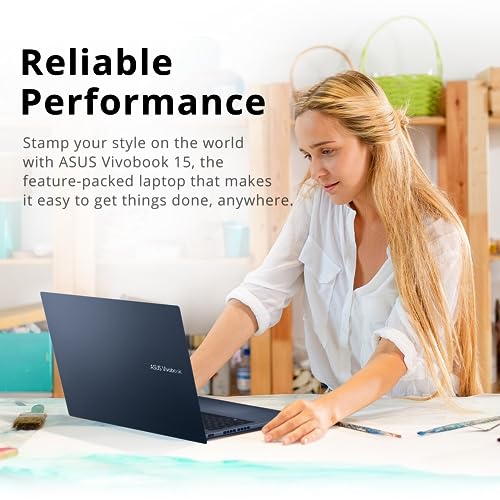 ASUS 2022 VivoBook 15 15.6" FHD Laptop, Intel Core i5-1240P, 16GB RAM, 512GB PCIe SSD, Intel Iris Xe Graphics, Backlit Keyboard, Fingerprint Reader, Wi-Fi 6, Win 11, Blue, 32GB Snowbell USB Card