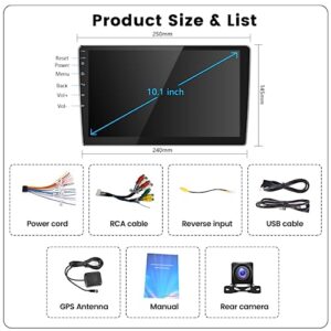 Epronic 10.1 inch Touchscreen Android 13 Car Stereo Double Din Support GPS Navigation WiFi Mirror Link Bluetooth EQ Spilt Screen 23 UI Themes【2+32GB】