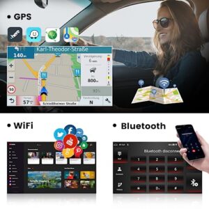 Epronic 10.1 inch Touchscreen Android 13 Car Stereo Double Din Support GPS Navigation WiFi Mirror Link Bluetooth EQ Spilt Screen 23 UI Themes【2+32GB】