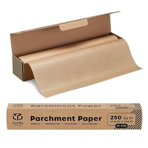 baking parchment paper - non-stick parchment paper roll for baking & cooking - kraft (15in. x 200 ft. (roll))