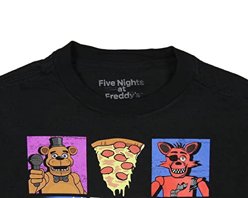 Five Nights at Freddy's Big Boy's Colorful Graphic Tile Grid T-Shirt (Small)