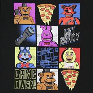 Five Nights at Freddy's Big Boy's Colorful Graphic Tile Grid T-Shirt (Small)