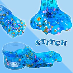 Keemanman Slime Kit - 3 Pack Jelly Cube Clear Crunchy Slime with Stitch, Watermelon and Pineapple Charms, Preppy and Aesthetic Stuff, Cute Stress Toys and Cool Birthday Gifts Ideas for Girls and Boys