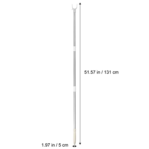 DOITOOL Garment Rod Hanger Retriever Pole- 51 inch Adjustable High Reach Garment Hook Closet Pole- Extendable Reaching Stick Pole to Easily Reach Clothes and Closet Poles