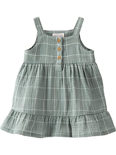 little planet by carter's Baby Girl's Organic Cotton Dress, Spring Moss Plaid, 9 Months