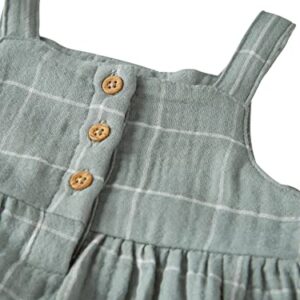 little planet by carter's Baby Girl's Organic Cotton Dress, Spring Moss Plaid, 9 Months