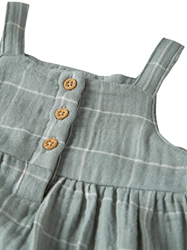 little planet by carter's Baby Girl's Organic Cotton Dress, Spring Moss Plaid, 9 Months