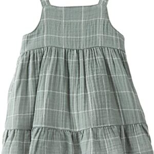 little planet by carter's Baby Girl's Organic Cotton Dress, Spring Moss Plaid, 9 Months