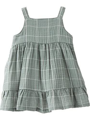 little planet by carter's Baby Girl's Organic Cotton Dress, Spring Moss Plaid, 9 Months