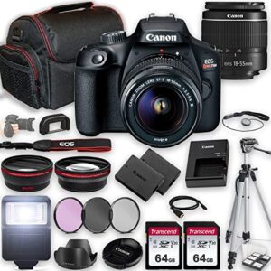 Canon EOS Rebel T100 DSLR Camera w EF-S 18-55mm f/3.5-5.6 III Lens + 2X 64GB Memory + Case + Filters + Tripod + More (35pc Bundle)