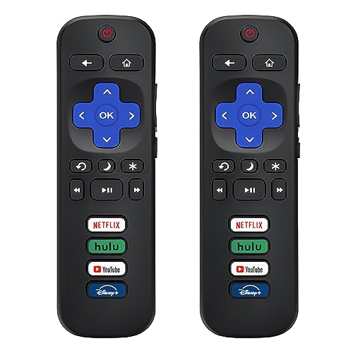 (Set of 2) Replacement Remote Controls Compatible with Rku-TV: Compatible with TCL, Hisense, Onn, Sharp, Element, Westinghouse, and Philips Rku-Series Smart TVs (Not for Rku-Stick or Box) 1