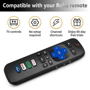 (Set of 2) Replacement Remote Controls Compatible with Rku-TV: Compatible with TCL, Hisense, Onn, Sharp, Element, Westinghouse, and Philips Rku-Series Smart TVs (Not for Rku-Stick or Box) 1