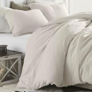 beige boho comforter king size, 3 piece soft light khaki modern bedding set & collections, lightweight all season bed quilt blanket with 2 pillow shams for women men