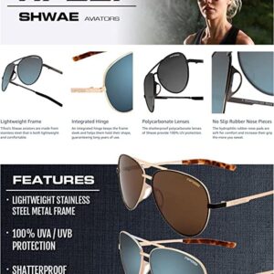 Tifosi Optics Shwae Aviator Sunglasses (Gold, Pink Mirror)