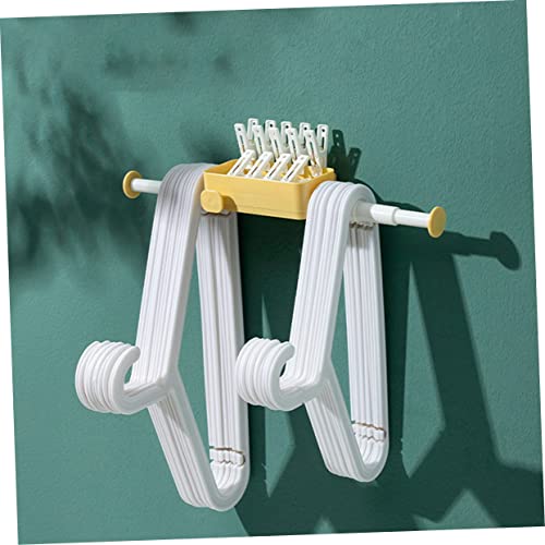 1pc Hanger Storage Rack Hanger Stacker Rack Hanger Storage Organizer Hanger Storage Holder Clothes Hanger Wall Organizer Foldable Storage Shelves Clothespin -Mounted pp