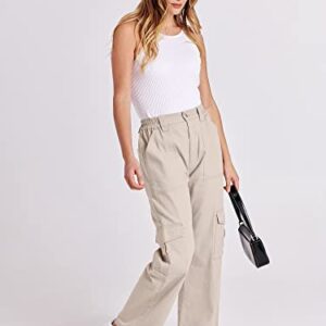 ANRABESS Women's Cargo Pants High Waisted Baggy Multiple Pockets Casual Work Pants Trendy Fashion Relaxed Fit Trousers Y2k for Teen Girls 1017mihuang-L