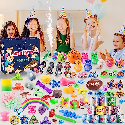 Yutin 200 PCS Party Favor for Kids 4-8, Pinata Stuffers, Prize Box Toys for Kids Classroom Rewards, Small Bulk Toys for Birthday Goodie Bags Fillers, Party Gift Bag Toys for 8-12 3-5