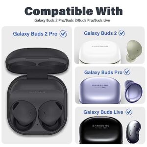 (with Secure Lock) Clear Case Cover for Galaxy Buds 2 Pro Case(2022) /Galaxy Buds Pro Case(2021) /Galaxy Buds 2 Case (2021) /Galaxy Buds Live Case(2020) with Keychain/Zipper Box/Brush -Clear Black