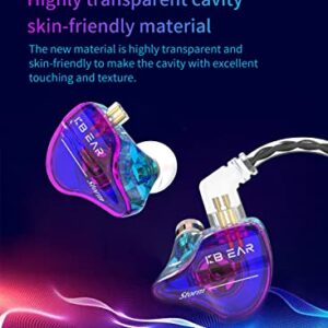 YINYOO KBEAR Storm in-Ear Monitor Headphones with Crystal Clear Sound IEM Earphones with Microphone, inear Wired Earbuds Earphones with Detachable Cable for Video/Music/Calling (Purple, with mic)