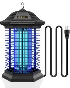 sixyid bug zapper for outdoor indoor, electric mosquito zapper fly zapper, bug mosquito fly insect traps killer and repellent for home, garden, patio, 4400v high voltage 18w power