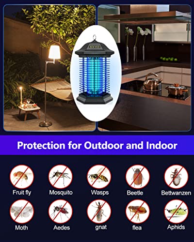 SIXYID Bug Zapper for Outdoor Indoor, Electric Mosquito Zapper Fly Zapper, Bug Mosquito Fly Insect Traps Killer and Repellent for Home, Garden, Patio, 4400V High Voltage 18W Power