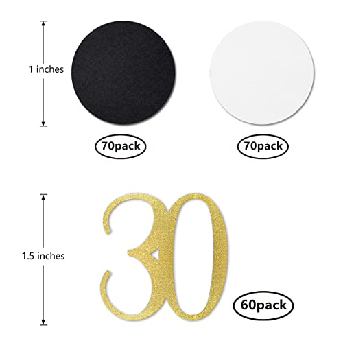 Gold Glitter 30 Confetti, 30th Birthday Number Confetti, 200pcs Anniversary Party Table Decoration Supplies
