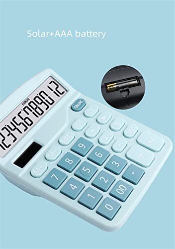 Desktop Calculator, 12 Digits Electronic Calculators for Home Office School, Solar and Battery Dual Power, Calculators Financial Accounting Tools (White)