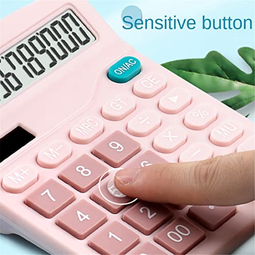 Desktop Calculator, 12 Digits Electronic Calculators for Home Office School, Solar and Battery Dual Power, Calculators Financial Accounting Tools (White)