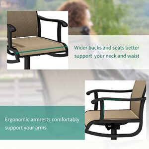 YITAHOME Patio Chairs Set of 2, Breathable Swivel Patio Chairs for Longer Seating Comfort, All Weather Outdoor Patio Chairs Set Ideal for Backyard Deck Garden