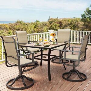 YITAHOME Patio Chairs Set of 2, Breathable Swivel Patio Chairs for Longer Seating Comfort, All Weather Outdoor Patio Chairs Set Ideal for Backyard Deck Garden