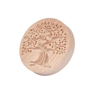 chgcraft tree of life pattern wooden clay stamp for diy creation clay tool clay pottery tool