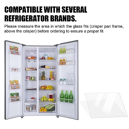 240350608 AP2115928 Refrigerator Crisper Drawer Cover Insert ，Refrigerator Glass Replacement for Frigidaire Kenmore, White-Westinghouse, Crosley Glass Shelf Replacement -24" x 15.5"Inches