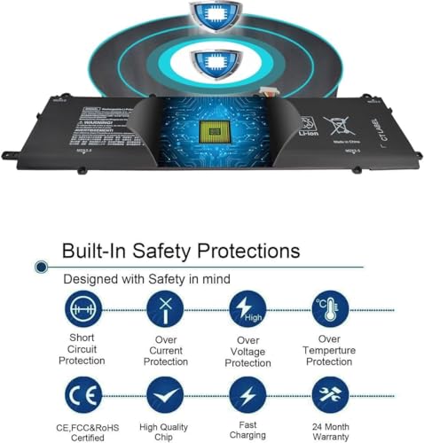 BN06XL HSTNN-IB9A Battery for HP Spectre X360 15-EB 15T-EB 15-EB0005NI 15-EB0005UR 15-EB0043DX 15-EB0053DX 15-EB1008TU 15-EB1083NR Replaced BNO6XL BN06072XL L68235-1C1 TPN-Q226 72.9WH 11.55V
