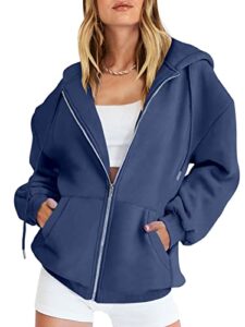 anrabess oversized hoodies for women long sleeve hooded sweater fall jacket fleece sweatshirt casual comfy 2023 trendy y2k clothes teen girls a989dianlan-m navy blue
