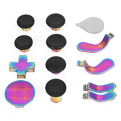 13 in 1 Metal Thumbsticks for Xbox One Elite Series 2 Controller, Elite Series 2 Core Controller Gaming Accessory Parts, Metal Mod 6 Swap Joysticks, 4 Paddles, 2 D-Pads, 1 Tool(Multi-Colored)