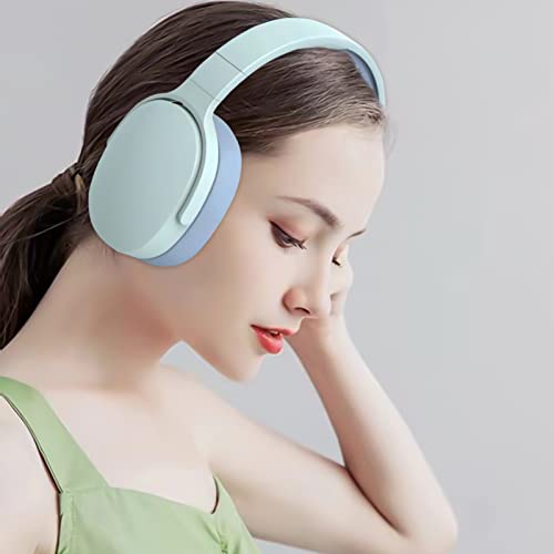 atinetok Bluetooth 5.1 Hi-Fi Soft Earmuffs Stereo Noise Cancelling Headphones - Foldable Over-Ear Lightweight Wireless Built-in Mic Surround Sound Bass Headset for Travel Home Sports Office