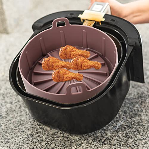 Luxshiny Air Fryer Toaster Oven Silicone Air Fryer Pan, Baking Pan Round Air Fryer Basket Air Fryer Oven Accessories for Home Kitchen Baking 19CM (Coffee) Silicone Baking Mat