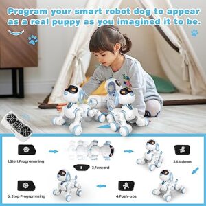 FUUY Robot Dog Toys Remote Control Dog Robot for Kids with Head Touch Sensing Function and Voice Control Programmable Robot Pet Imitates Animal Forms Toys for Boys 3-12 Birthday