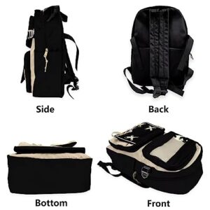 jkawzoy Japanese Cartoon Backpack, Cute Cool Book Bags for Teens Kawaii Backpacks with Kawaii Pins for Outdoor Travel Unisex Laptop Bookbags Black
