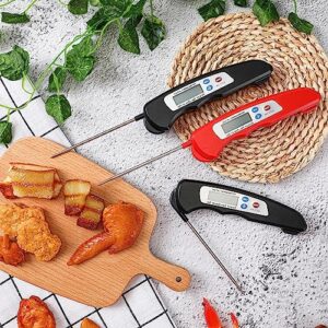 Xuhal 12 Pcs Digital Meat Thermometer Foldable Waterproof Kitchen Cooking Food Thermometer BBQ Candy Thermometer with Magnet Digital Food Probe for Cooking Kitchen Beef Accessories Kitchen Gadgets