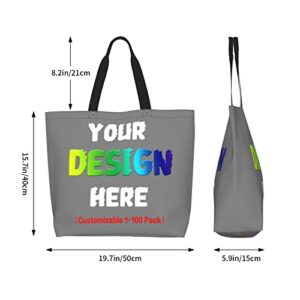 Custom Bag Personalized Bag Custom Gift Bags Design Your Own Bag Travel Bag Shopping Bag Customized Gifts Gray Tote Bag